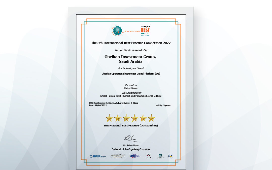 Obeikan Digital Solutions earns 6-Stars as an Outstanding Best Practice in the International Best Practice Competition for 2022